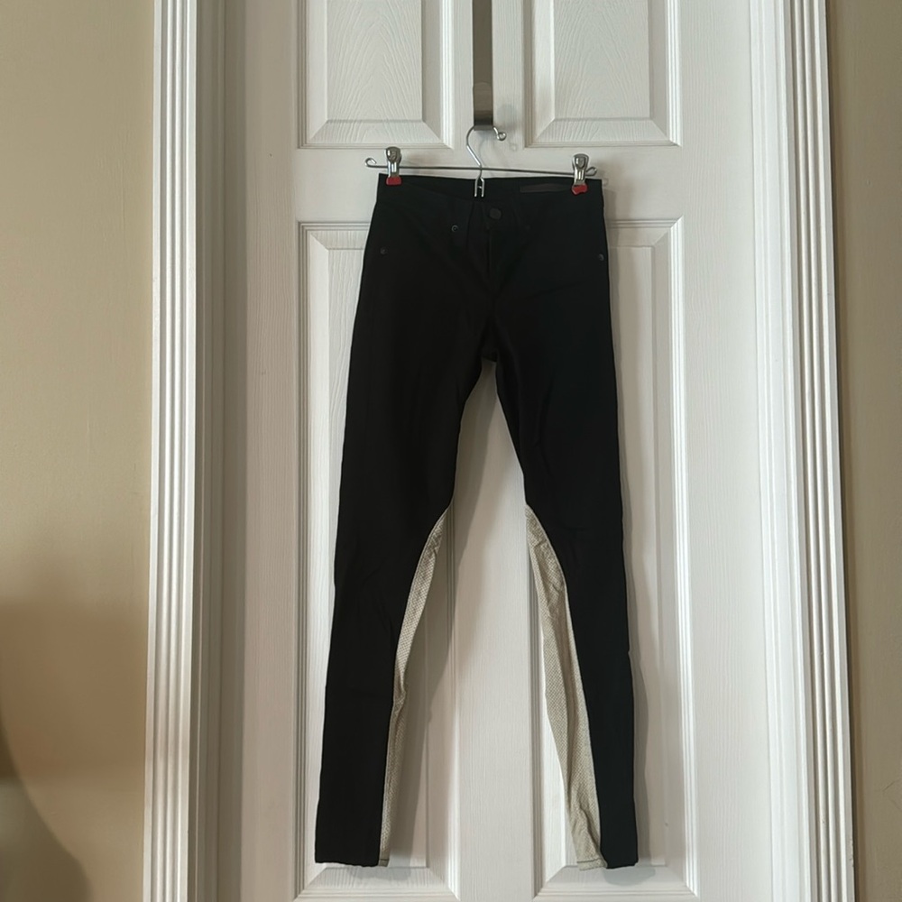 rag & bone jeans with leather accents